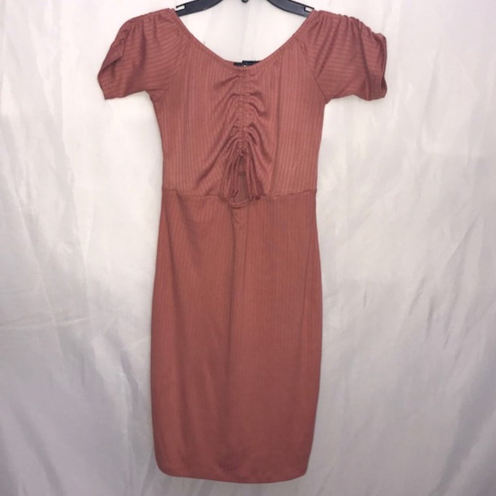 Derek Heart Off The Shoulder Pink Dress